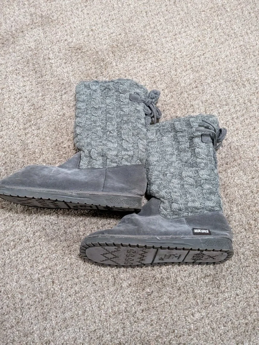 Muk Luks Sherpa Gray Women's 8